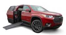 Red Chevrolet Traverse SUV with BraunAbility wheelchair conversion