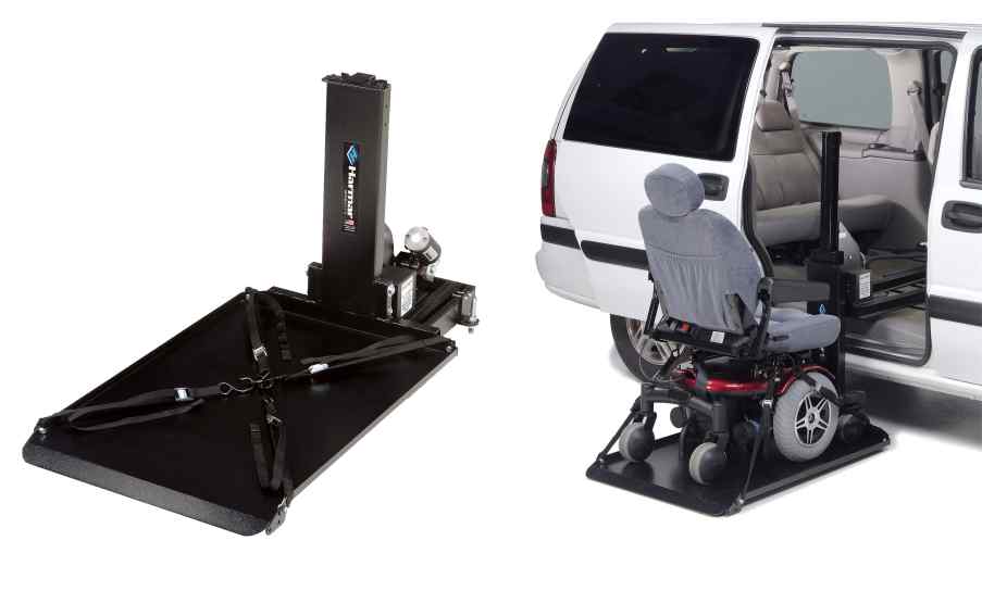 harmar AL690 power wheelchair lift on a white minivan