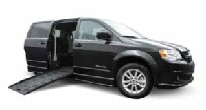 Black, BraunAbility Dodge Caravan wheelchair van with companionvan conversion