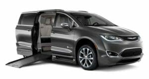 Granite, BraunAbility Chrysler Pacifica wheelchair accessible van with fold-out ramp