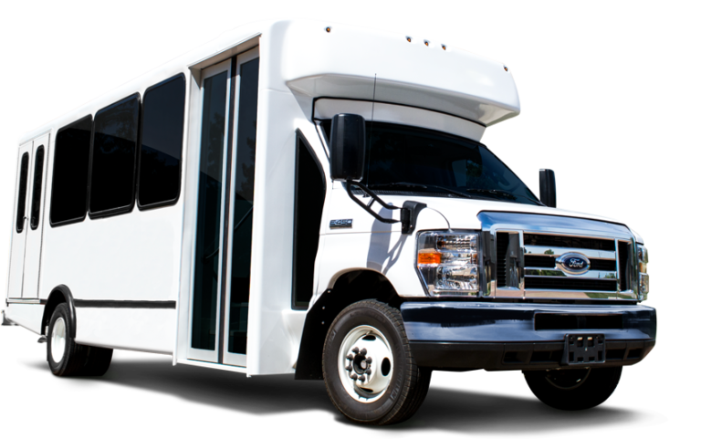 Commercial ADA Shuttle bus in white