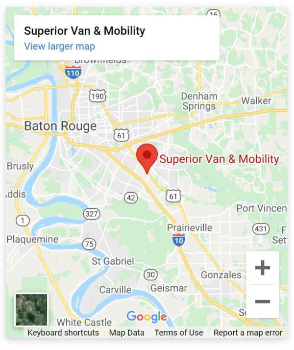 Google map of Superior Van & Mobility Baton Rouge