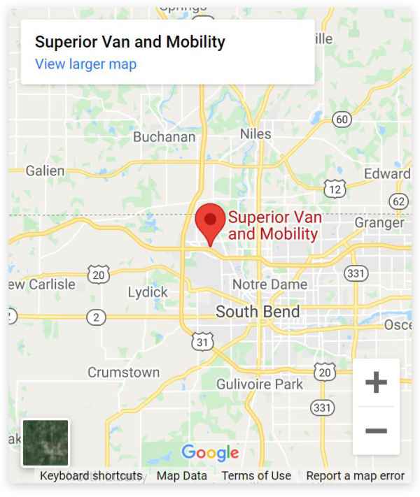 Google map of Superior Van & Mobility South Bend