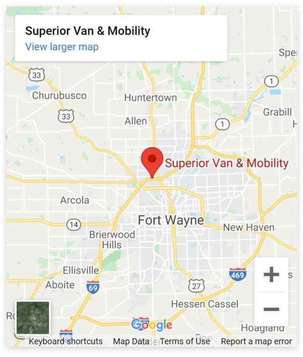 Google map of Superior Van & Mobility Fort Wayne