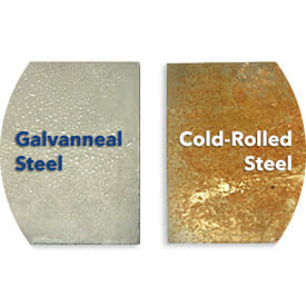 Image of Galvaneal steel vs cold-rolled steel