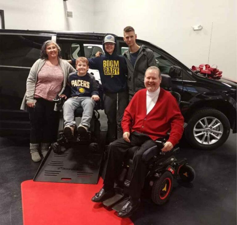 O'Connor Family in front of their donated wheelchair van