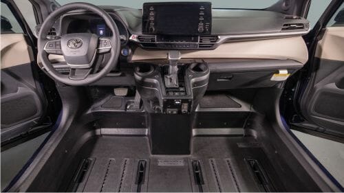 Front seating area on Braun Toyota Sienna hybrid wheelchair van
