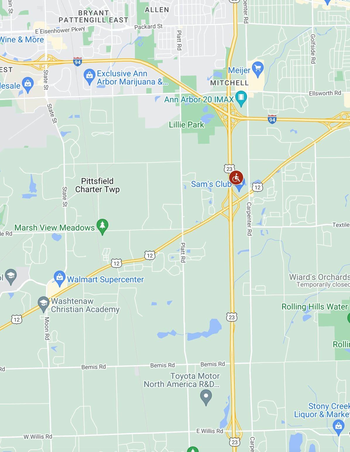 Google map showing superior van & mobility in Ypsilanti, Michigan
