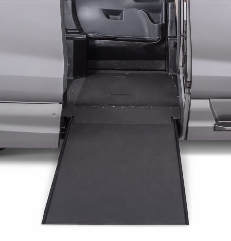 Close-up of a VMI Toyota Sienna Hybrid in-floor ramp.